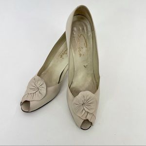 Evins Vintage Leather Heels Made in Italy Ivory 8